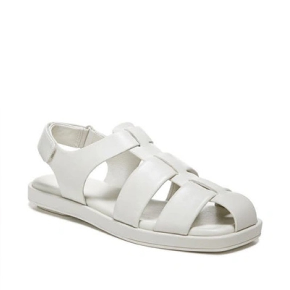 Vince Rava Leather Fisherman White Strappy Sandals 9.5 - Picture 2 of 13